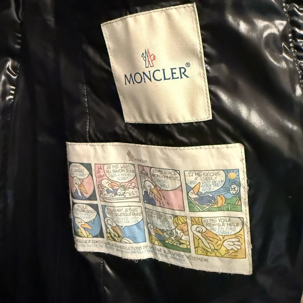Moncler Black Jacket with Comic Strip Lining - Picture 7 of 8